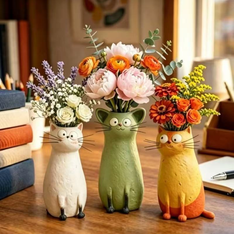 Creative Resin Cat Vase Quirky - đánh giá và giá Badminton Live
