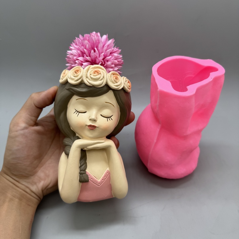 Cute girl flower pot silicone  - đánh giá và giá Badminton Live