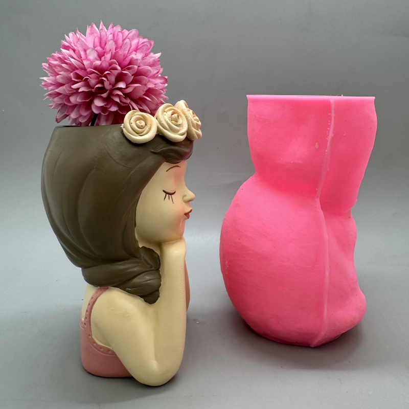 Cute girl flower pot silicone  - đánh giá và giá Badminton Live