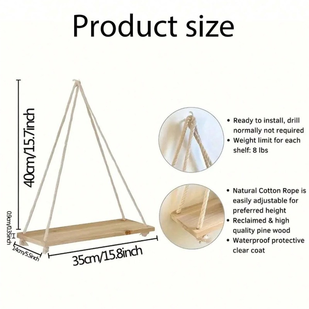 1pc Wood Hanging Shelve Swing  - đánh giá và giá Badminton Live